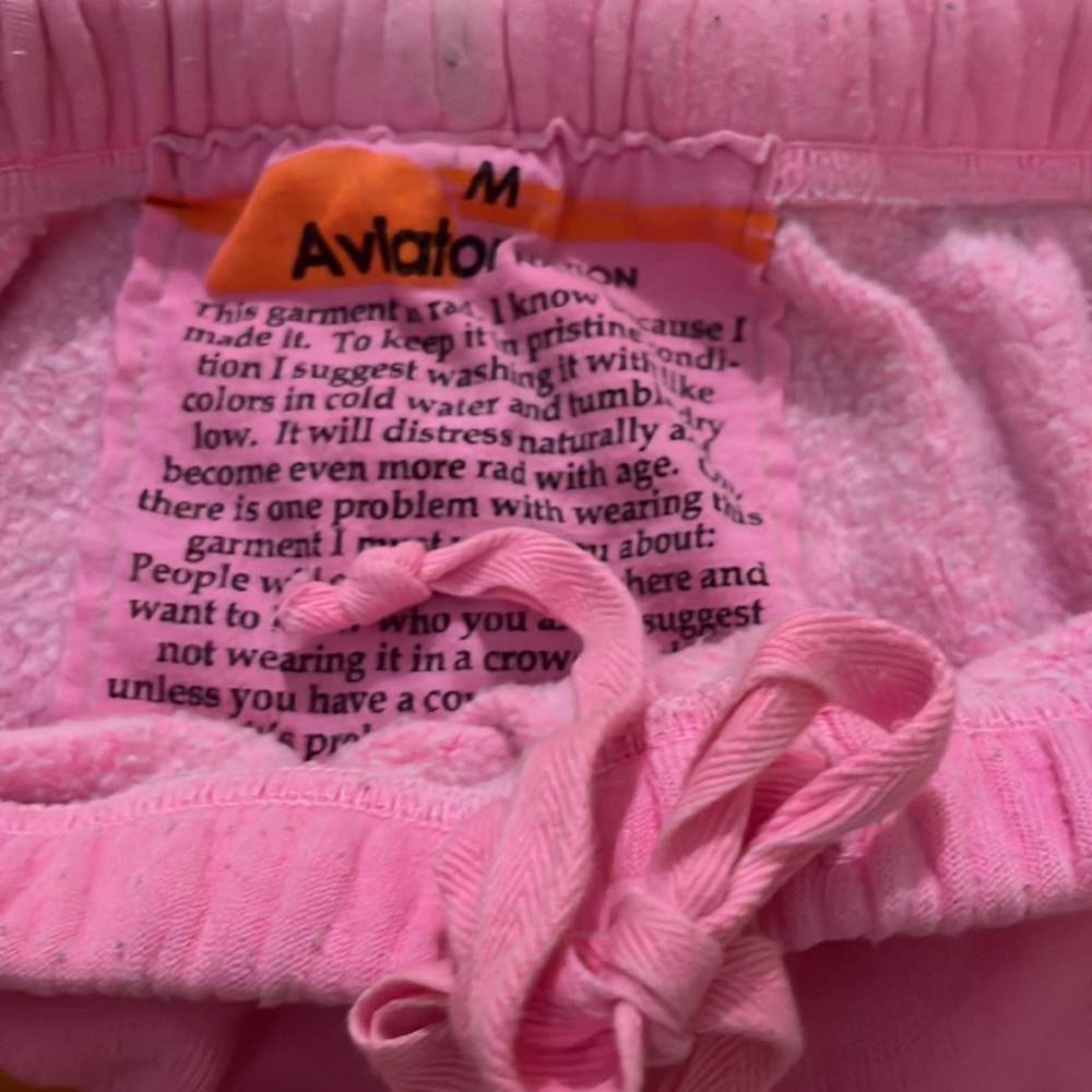Womens Aviator Nation Sweatpants Neon pink Size Medium - Picture 4 of 8